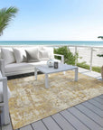LOOMLAN Rugs Caelan Gold Washable Indoor-Outdoor Rug