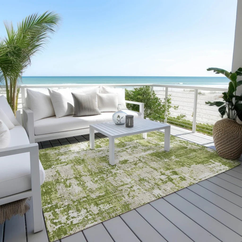 LOOMLAN Rugs Caelan Green Washable Indoor-Outdoor Rug