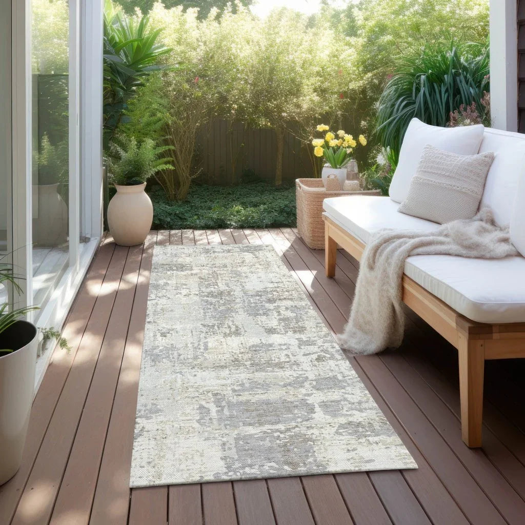 LOOMLAN Rugs Caelan Ivory Washable Indoor-Outdoor Rug
