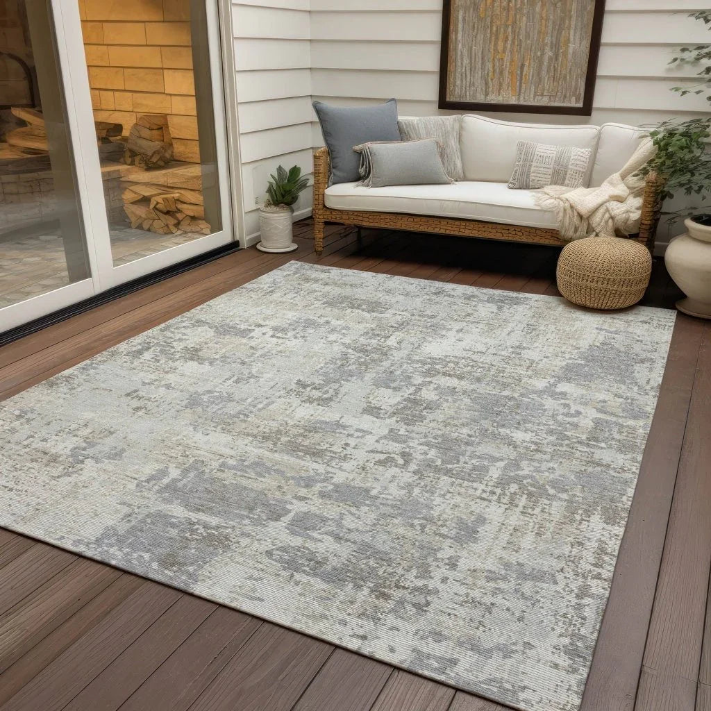 LOOMLAN Rugs Caelan Ivory Washable Indoor-Outdoor Rug