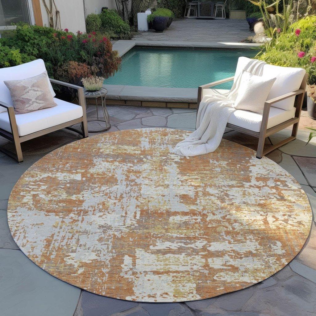 LOOMLAN Rugs Caelan Orange Washable Indoor-Outdoor Rug