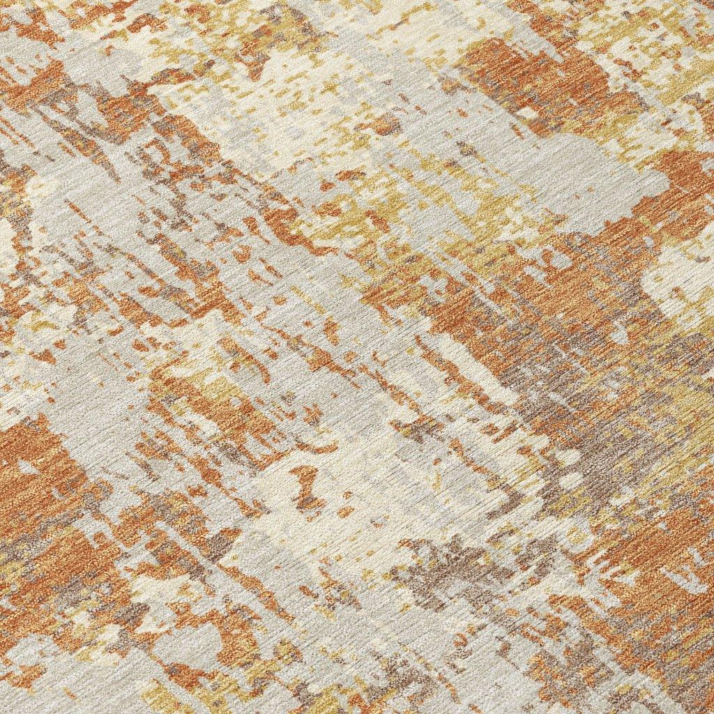 LOOMLAN Rugs Caelan Orange Washable Indoor-Outdoor Rug