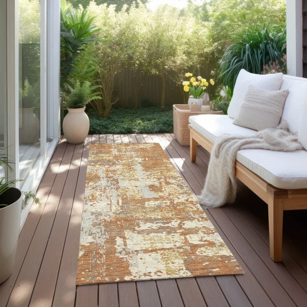 LOOMLAN Rugs Caelan Orange Washable Indoor-Outdoor Rug