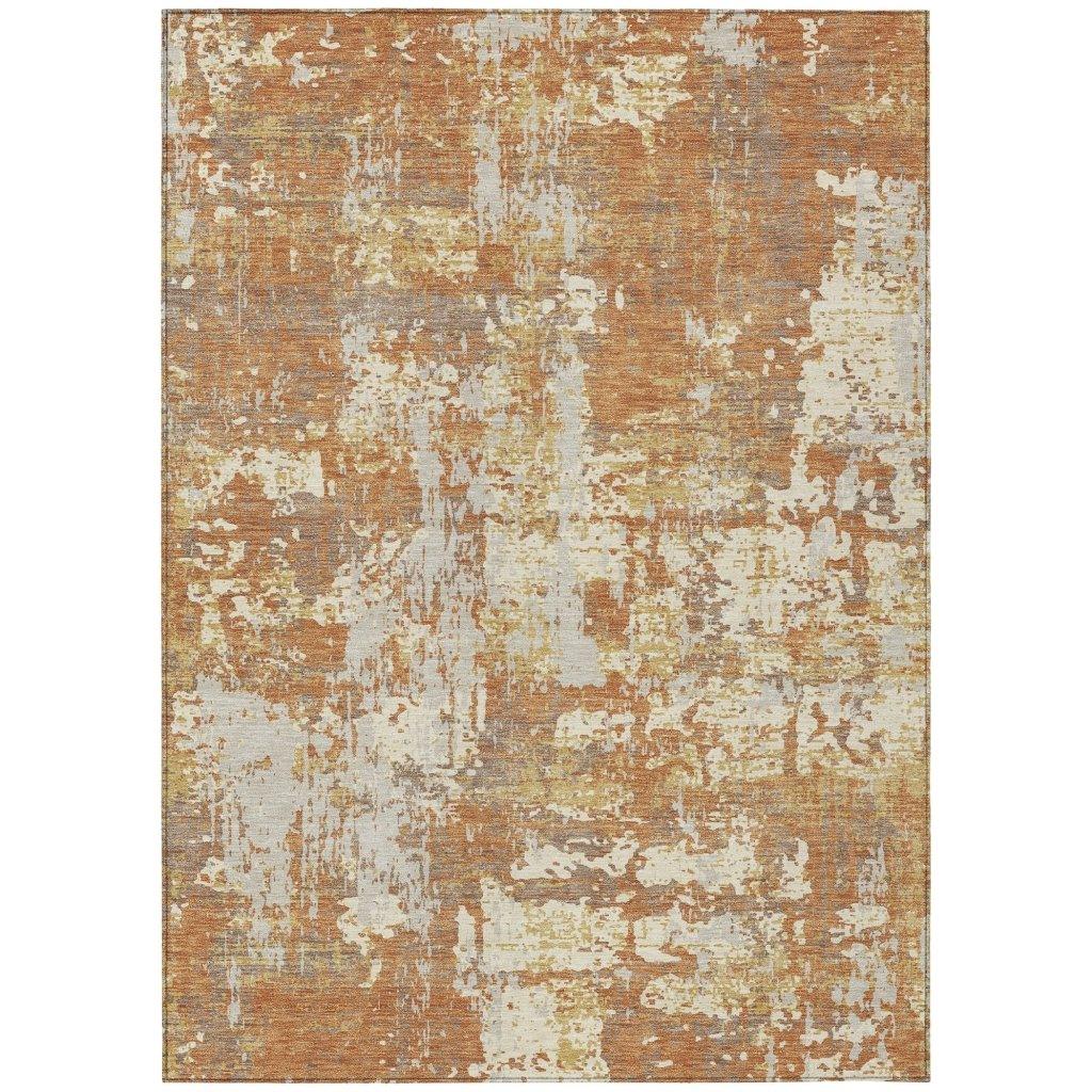 LOOMLAN Rugs Caelan Orange Washable Indoor-Outdoor Rug