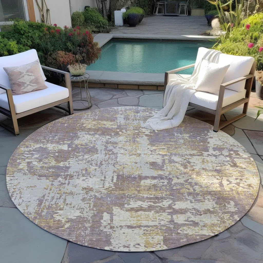 LOOMLAN Rugs Caelan Purple Washable Indoor-Outdoor Rug