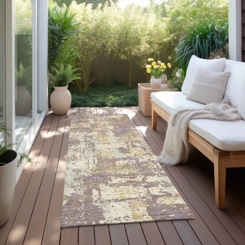 LOOMLAN Rugs Caelan Purple Washable Indoor-Outdoor Rug