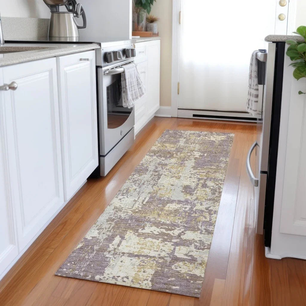 LOOMLAN Rugs Caelan Purple Washable Indoor-Outdoor Rug
