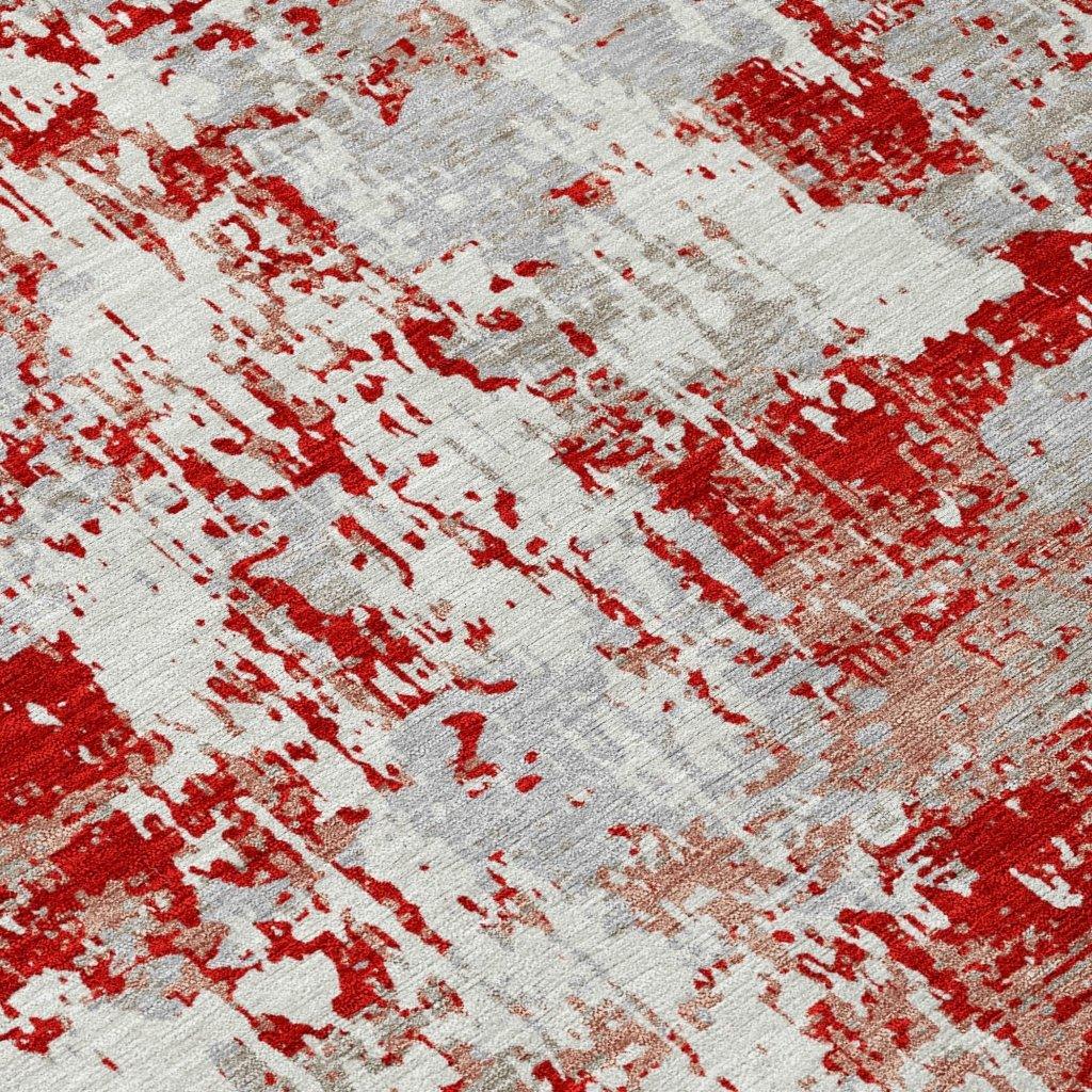 LOOMLAN Rugs Caelan Red Washable Indoor-Outdoor Rug