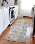 LOOMLAN Rugs Caelan Taupe Washable Indoor-Outdoor Rug