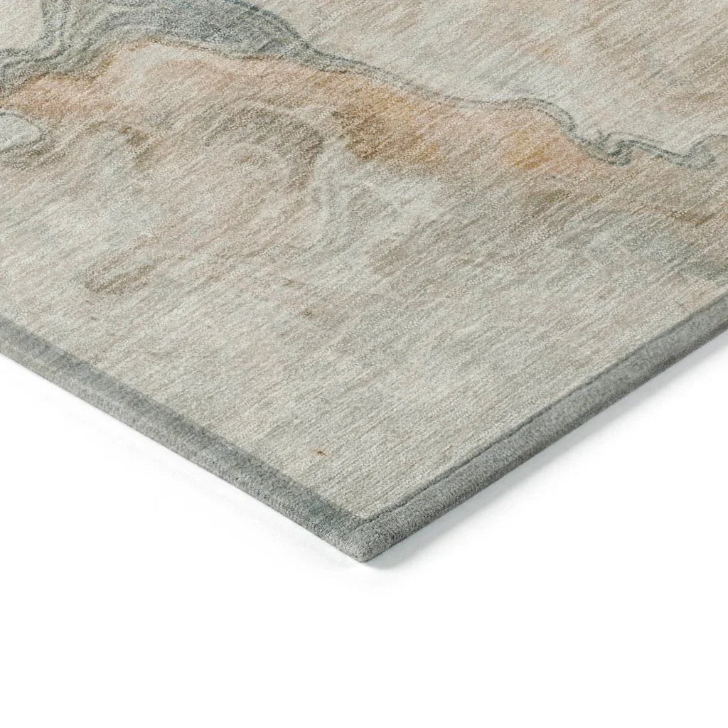 LOOMLAN Rugs Caelanor Teal Washable Indoor-Outdoor Rug
