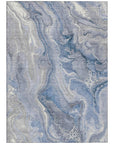 LOOMLAN Rugs Caelara Blue Washable Indoor-Outdoor Rug