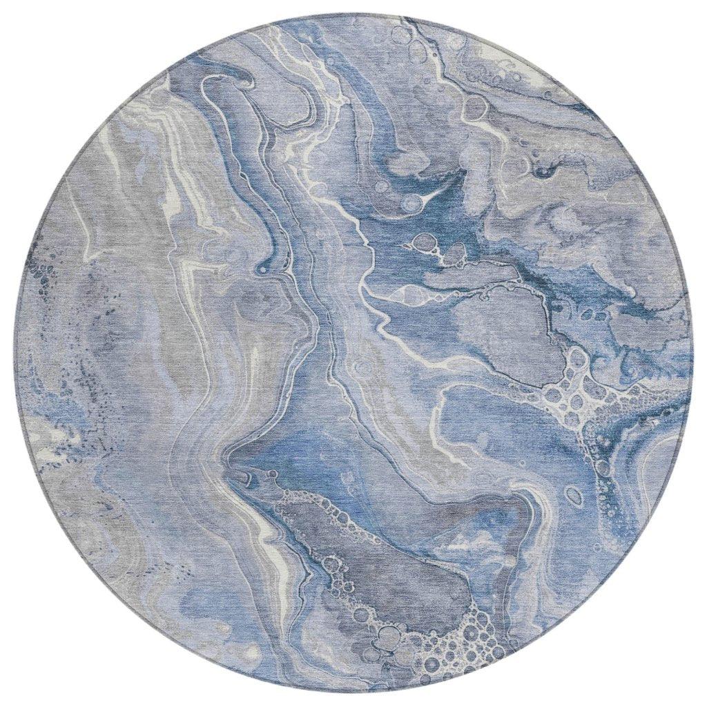 LOOMLAN Rugs Caelara Blue Washable Indoor-Outdoor Rug