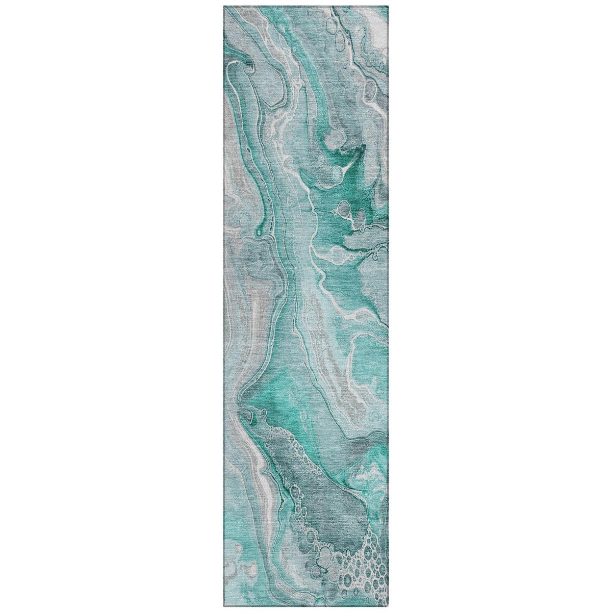 LOOMLAN Rugs Caelara Teal Washable Indoor-Outdoor Rug