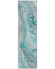 LOOMLAN Rugs Caelara Teal Washable Indoor-Outdoor Rug