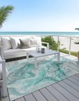 LOOMLAN Rugs Caelara Teal Washable Indoor-Outdoor Rug