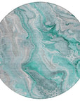 LOOMLAN Rugs Caelara Teal Washable Indoor-Outdoor Rug