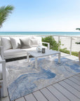 LOOMLAN Rugs Caelaris Blue Washable Indoor-Outdoor Rug