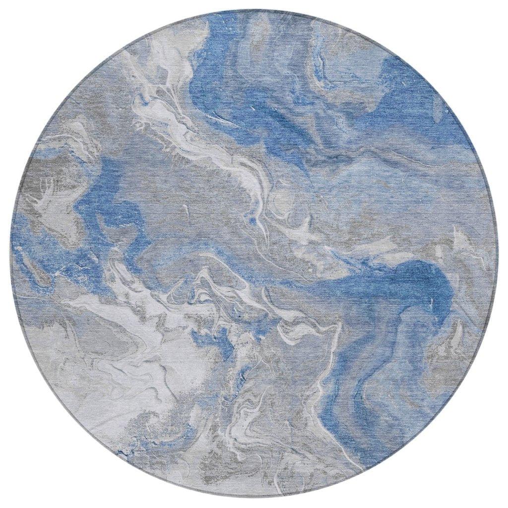 LOOMLAN Rugs Caelaris Blue Washable Indoor-Outdoor Rug