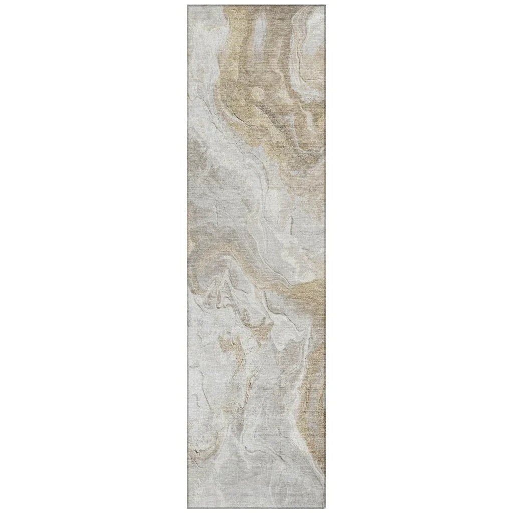LOOMLAN Rugs Caelaris Ivory Washable Indoor-Outdoor Rug
