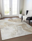 LOOMLAN Rugs Caelaris Ivory Washable Indoor-Outdoor Rug
