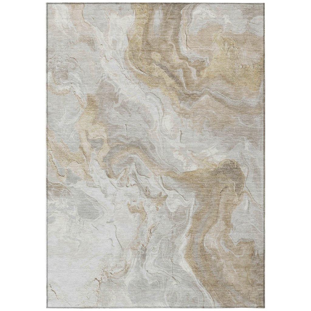 LOOMLAN Rugs Caelaris Ivory Washable Indoor-Outdoor Rug