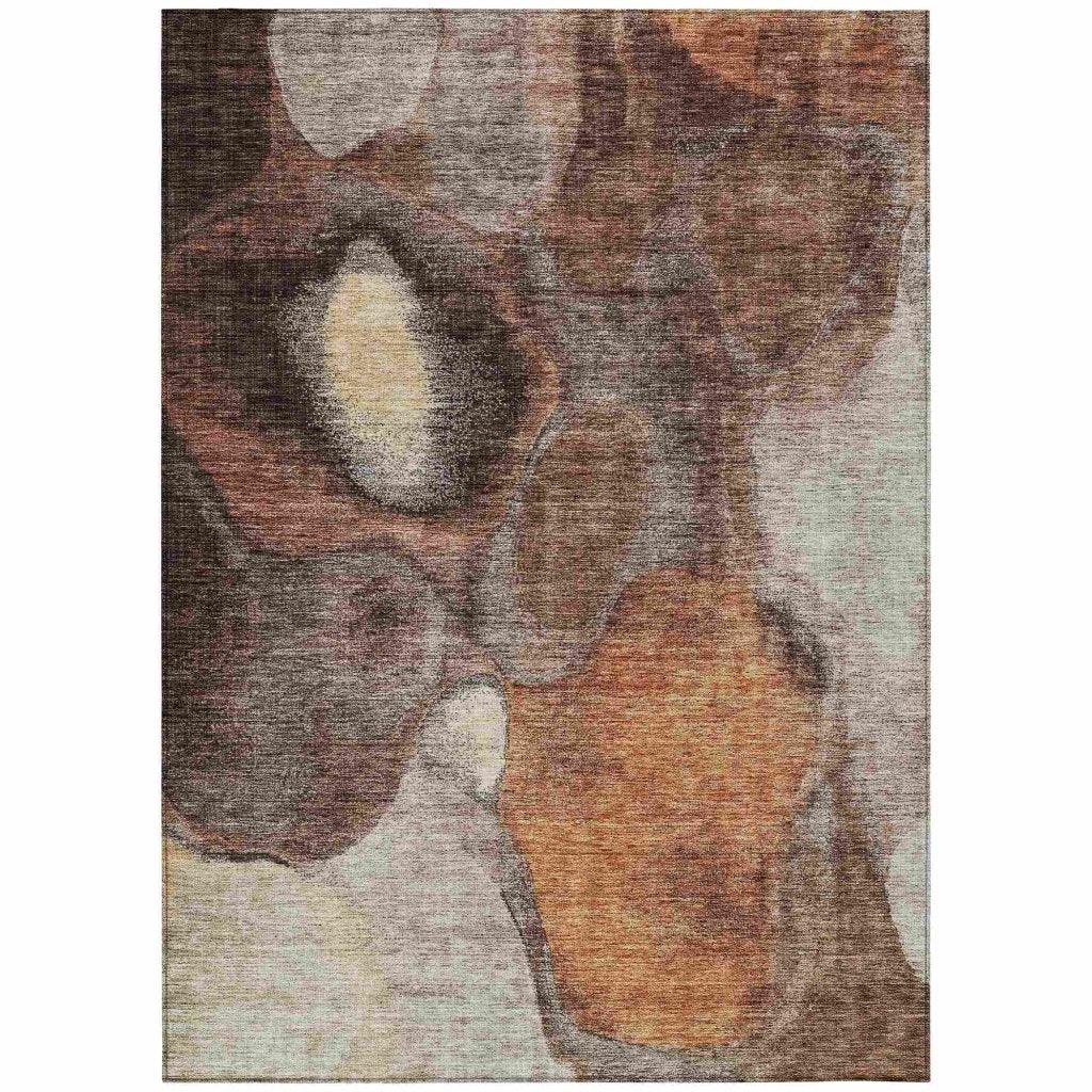 LOOMLAN Rugs Caeli Brown Washable Indoor-Outdoor Rug