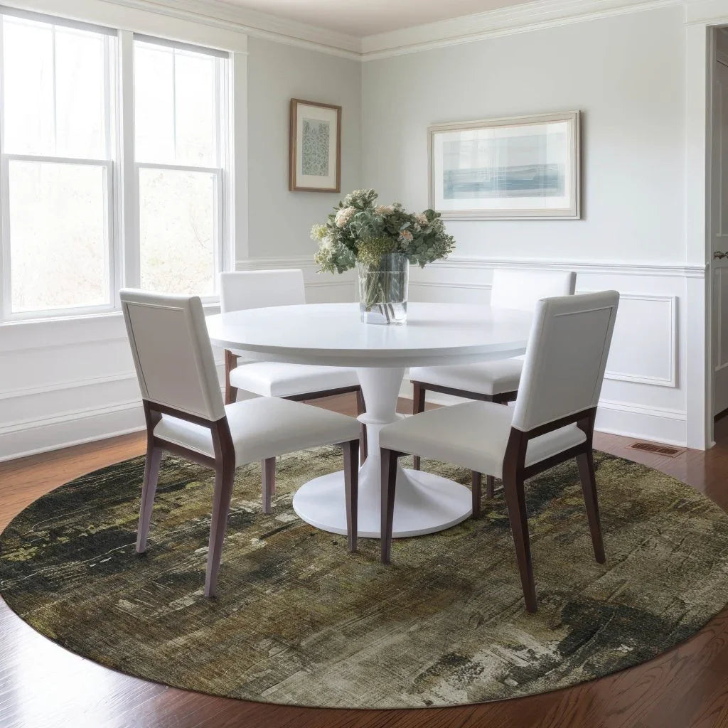 LOOMLAN Rugs Caelion Beige Washable Indoor-Outdoor Rug