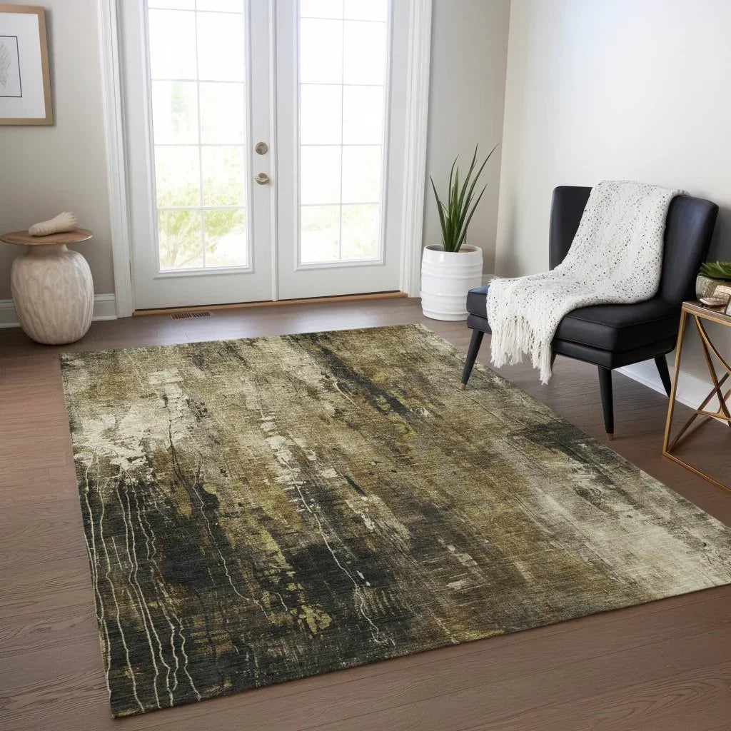 LOOMLAN Rugs Caelion Beige Washable Indoor-Outdoor Rug