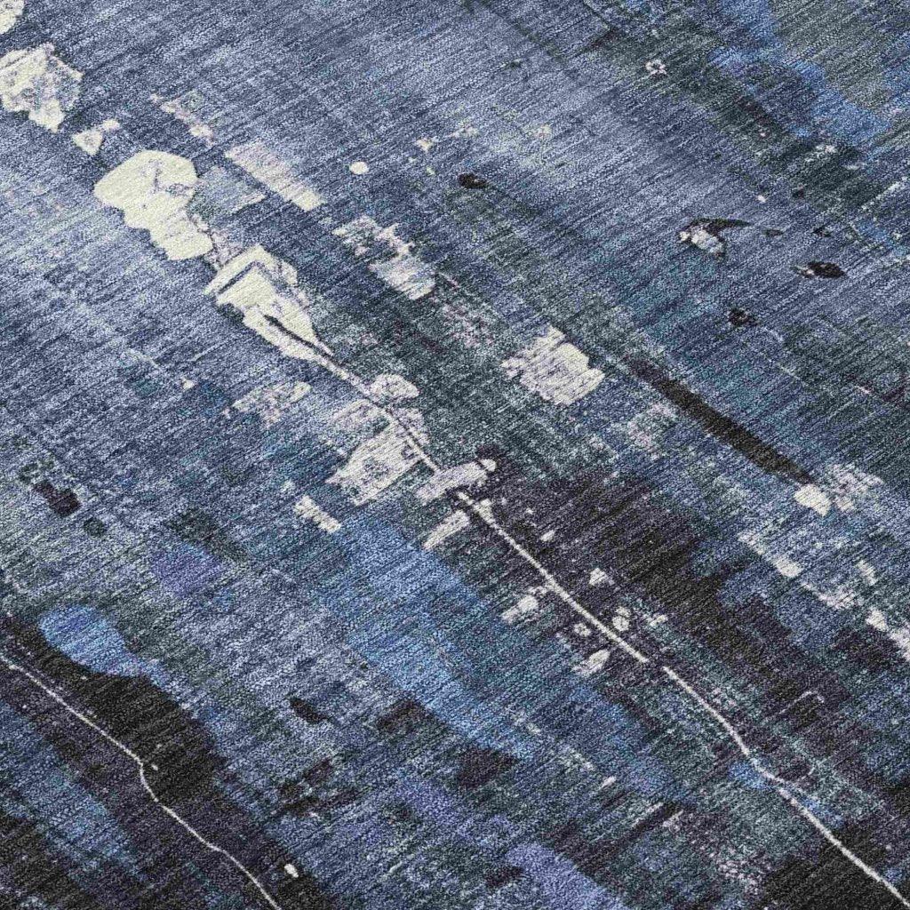 LOOMLAN Rugs Caelion Blue Washable Indoor-Outdoor Rug