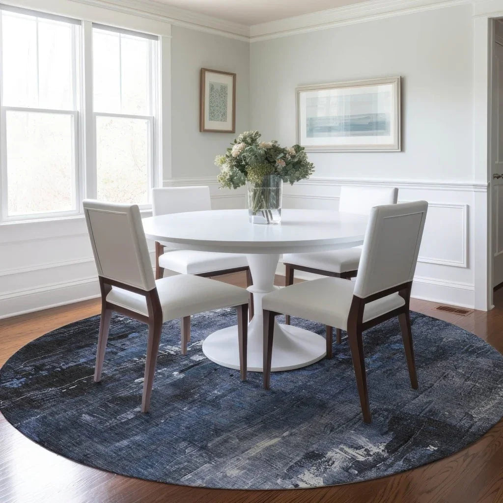 LOOMLAN Rugs Caelion Blue Washable Indoor-Outdoor Rug