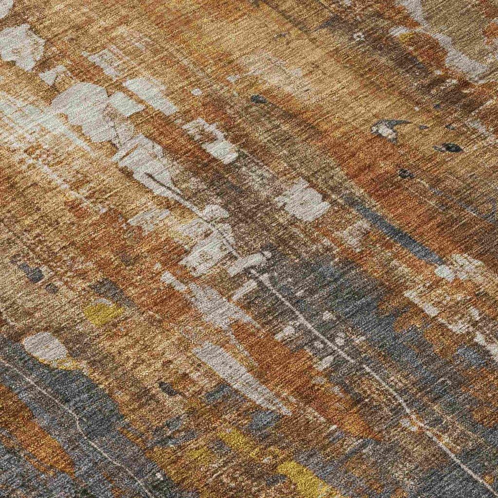 LOOMLAN Rugs Caelion Orange Washable Indoor-Outdoor Rug