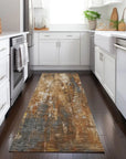 LOOMLAN Rugs Caelion Orange Washable Indoor-Outdoor Rug