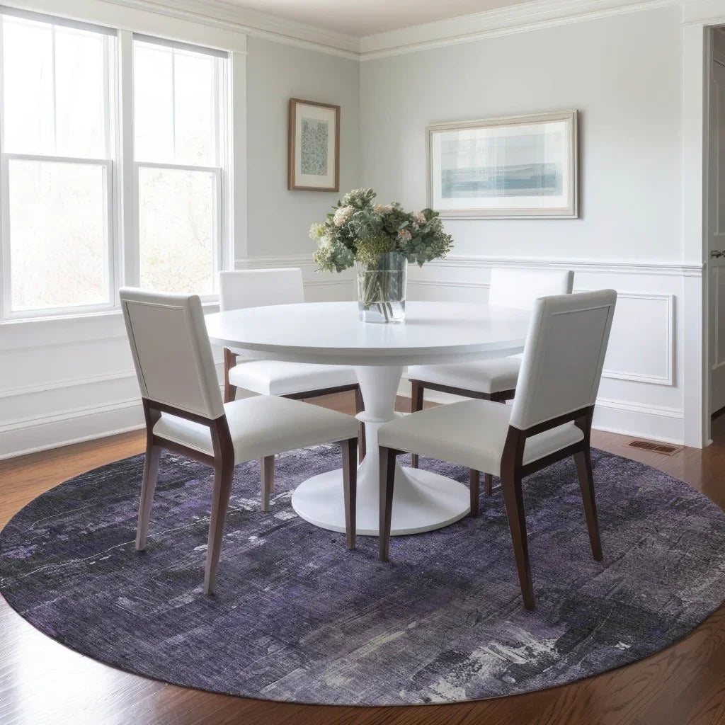 LOOMLAN Rugs Caelion Purple Washable Indoor-Outdoor Rug