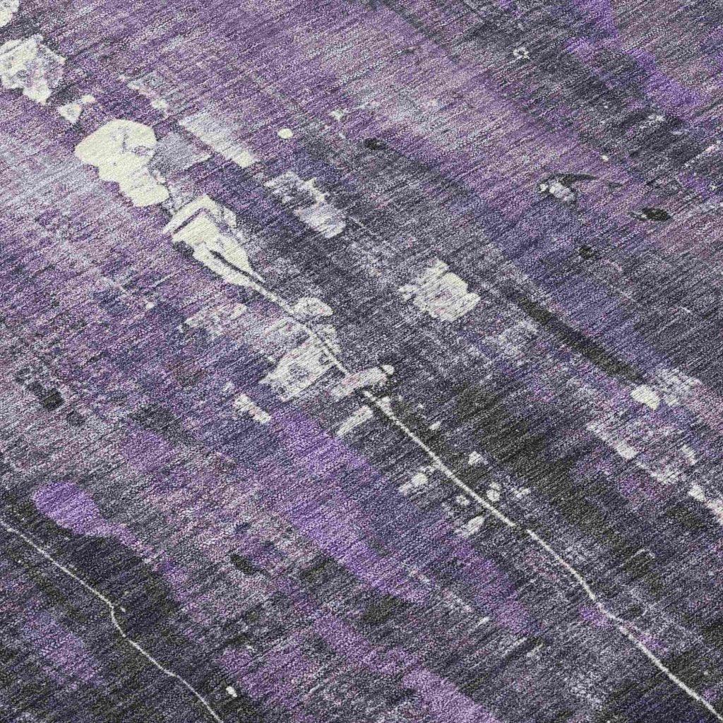 LOOMLAN Rugs Caelion Purple Washable Indoor-Outdoor Rug