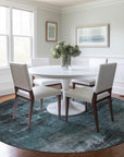 LOOMLAN Rugs Caelion Teal Washable Indoor-Outdoor Rug