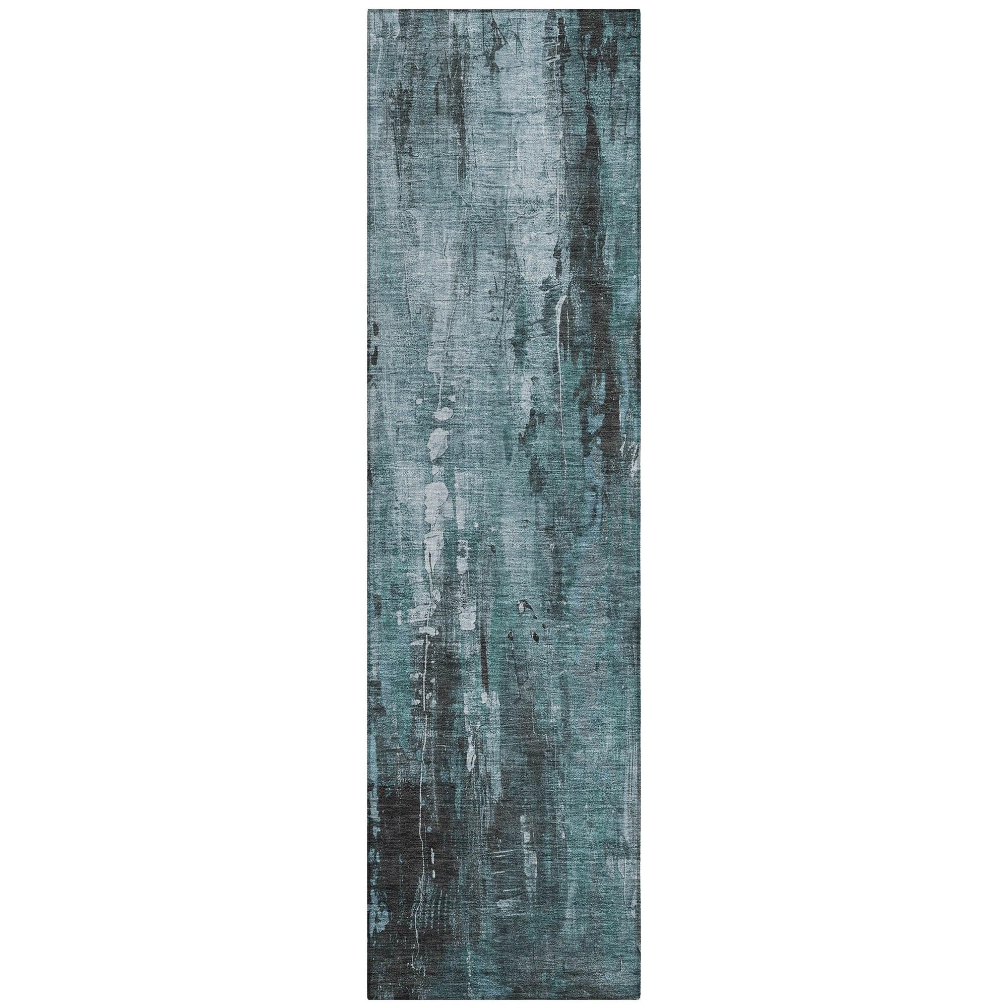 LOOMLAN Rugs Caelion Teal Washable Indoor-Outdoor Rug