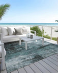LOOMLAN Rugs Caelion Teal Washable Indoor-Outdoor Rug