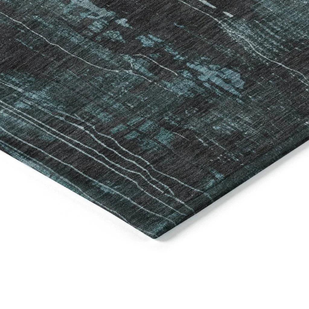 LOOMLAN Rugs Caelion Teal Washable Indoor-Outdoor Rug