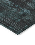 LOOMLAN Rugs Caelion Teal Washable Indoor-Outdoor Rug