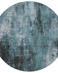 LOOMLAN Rugs Caelion Teal Washable Indoor-Outdoor Rug