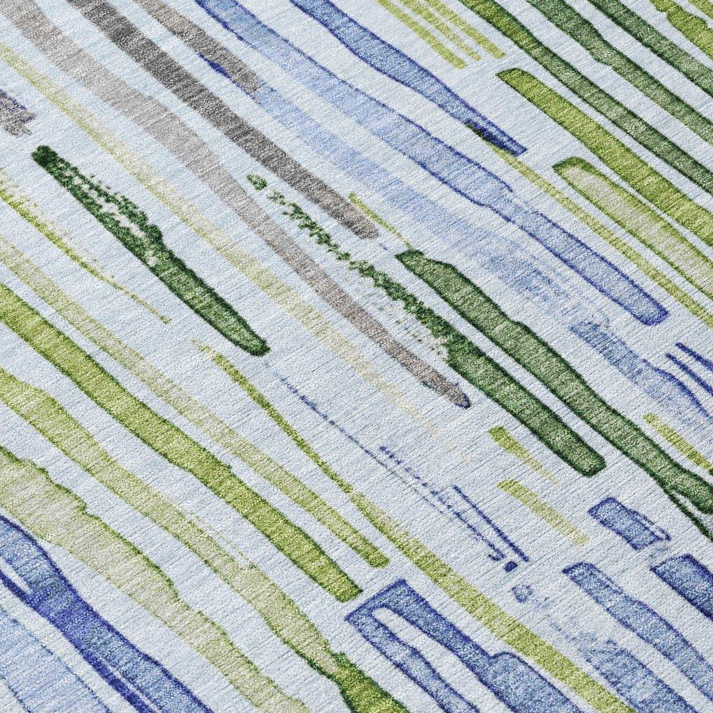 LOOMLAN Rugs Caelira Blue Washable Indoor-Outdoor Rug
