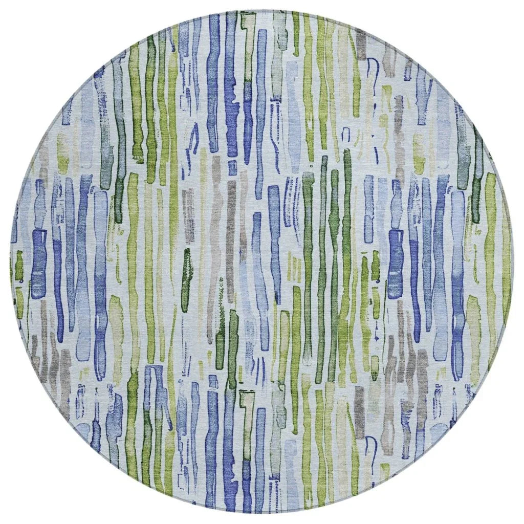 LOOMLAN Rugs Caelira Blue Washable Indoor-Outdoor Rug