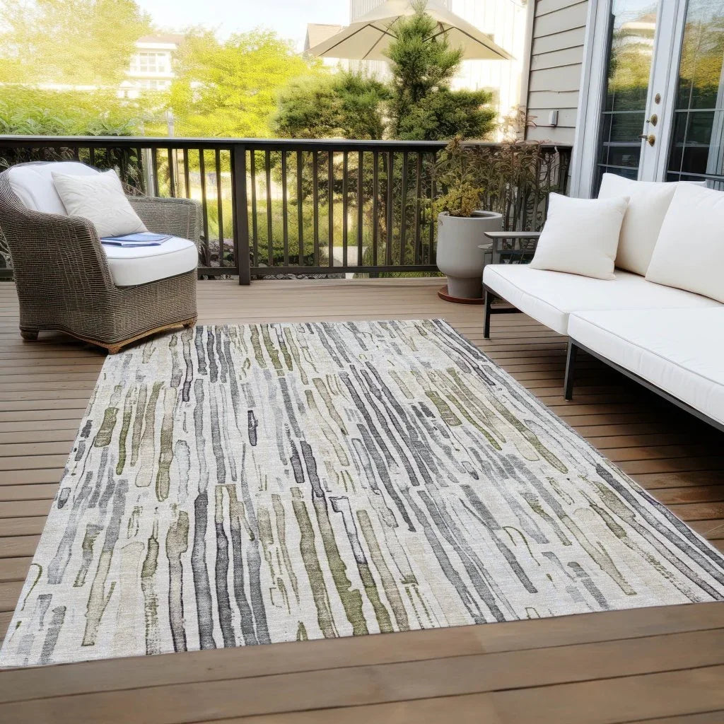 LOOMLAN Rugs Caelira Brown Washable Indoor-Outdoor Rug