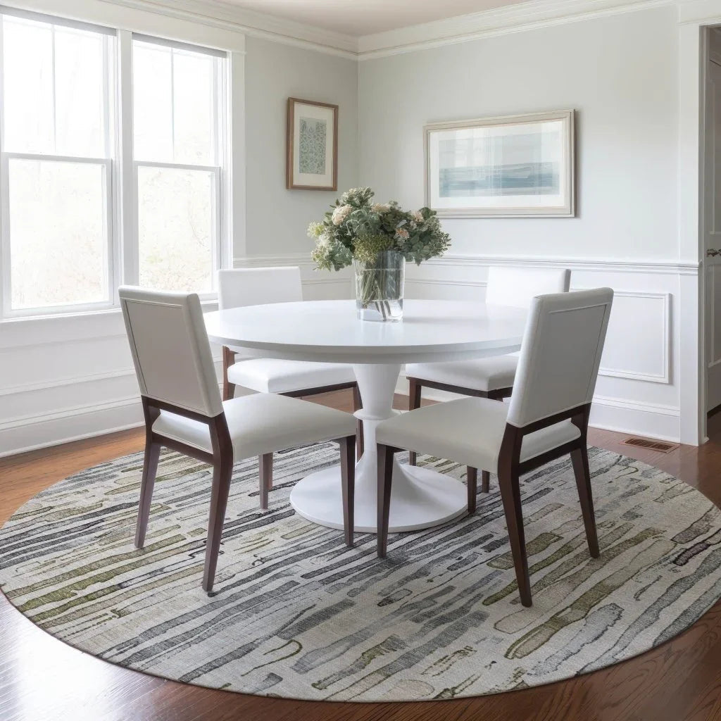 LOOMLAN Rugs Caelira Brown Washable Indoor-Outdoor Rug