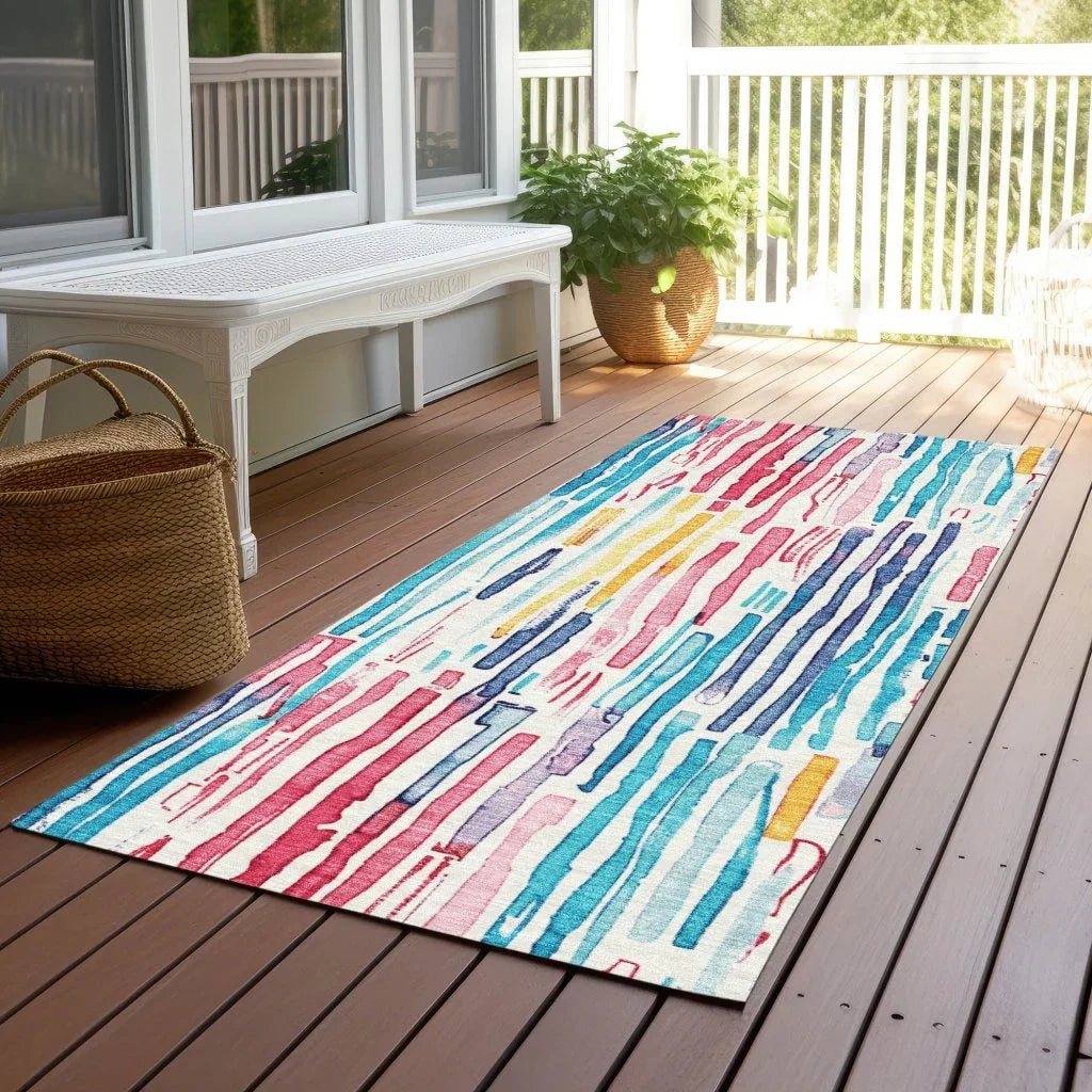 LOOMLAN Rugs Caelira Ivory Washable Indoor-Outdoor Rug
