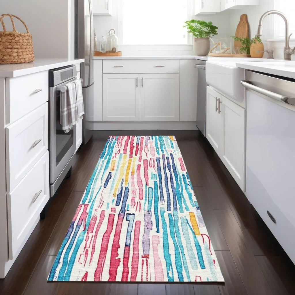 LOOMLAN Rugs Caelira Ivory Washable Indoor-Outdoor Rug
