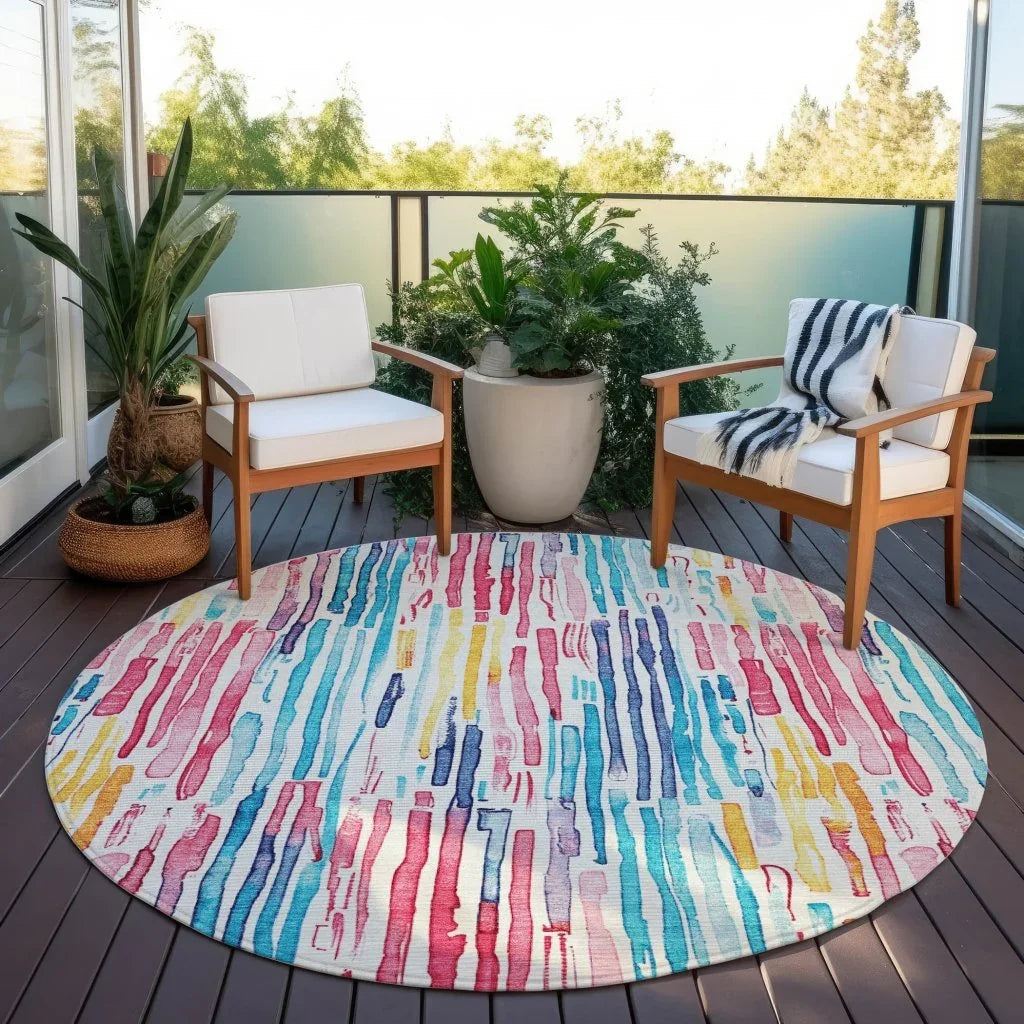 LOOMLAN Rugs Caelira Ivory Washable Indoor-Outdoor Rug