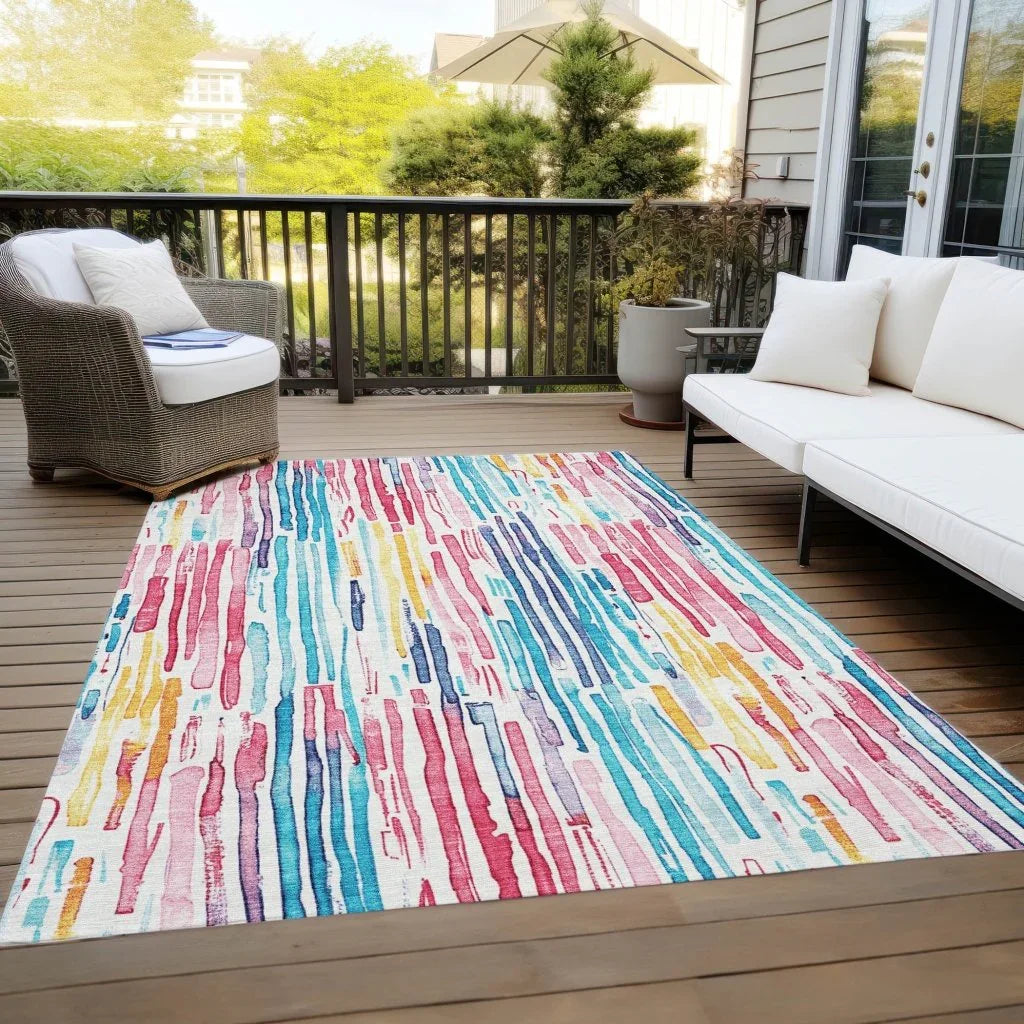 LOOMLAN Rugs Caelira Ivory Washable Indoor-Outdoor Rug
