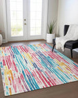 LOOMLAN Rugs Caelira Ivory Washable Indoor-Outdoor Rug