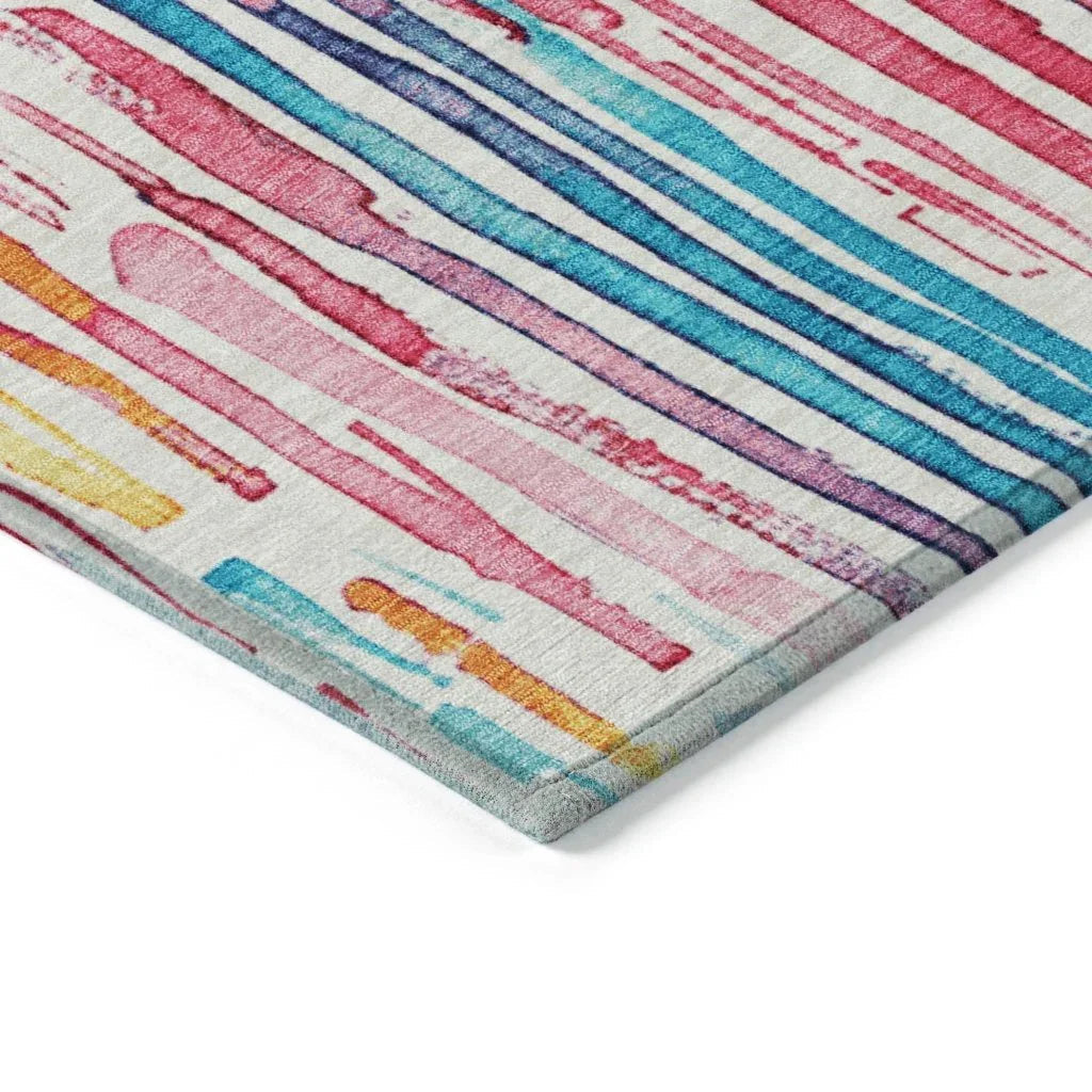 LOOMLAN Rugs Caelira Ivory Washable Indoor-Outdoor Rug